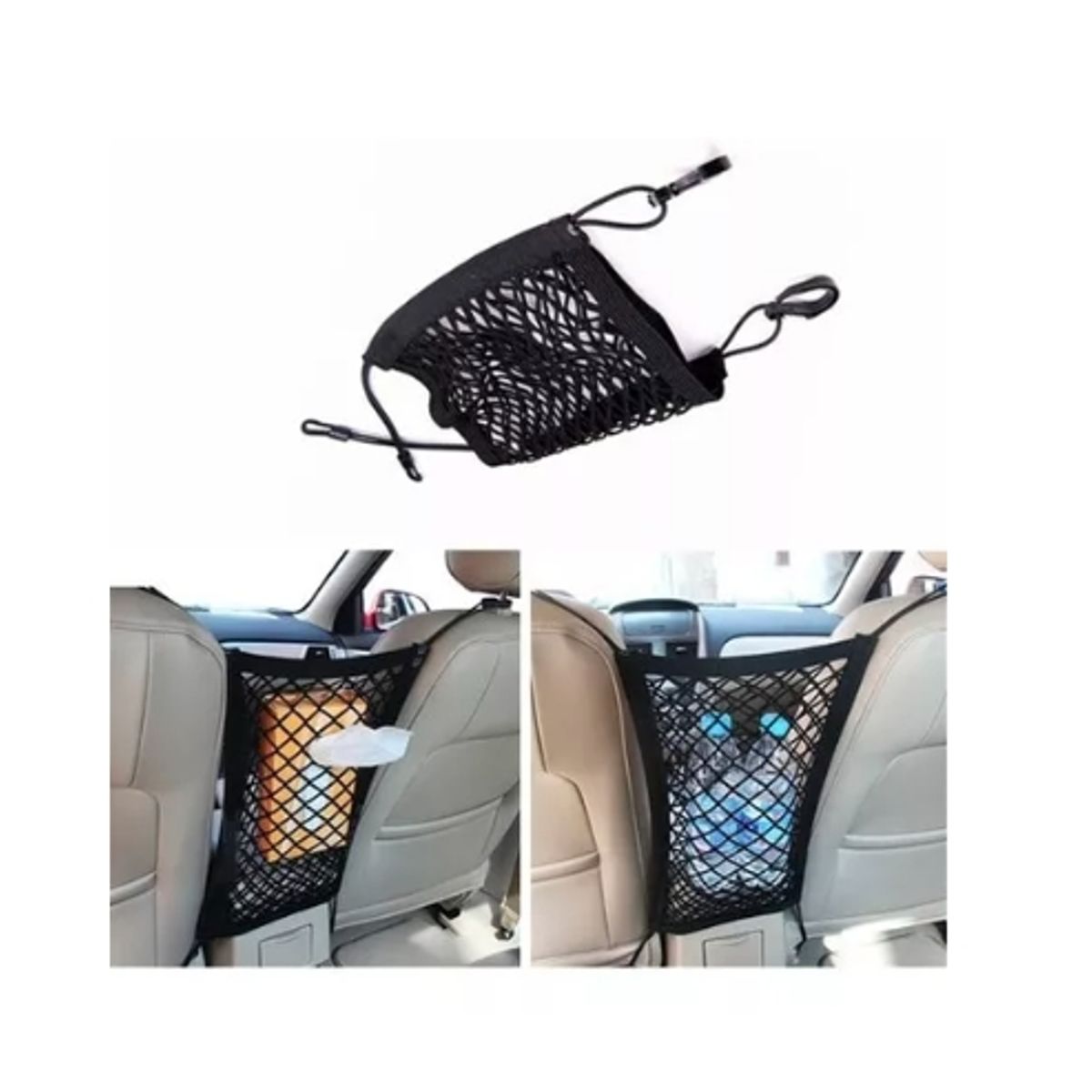 GENERICO - Asiento Organizadora Coche Malla Red Elástica Almacenamiento
