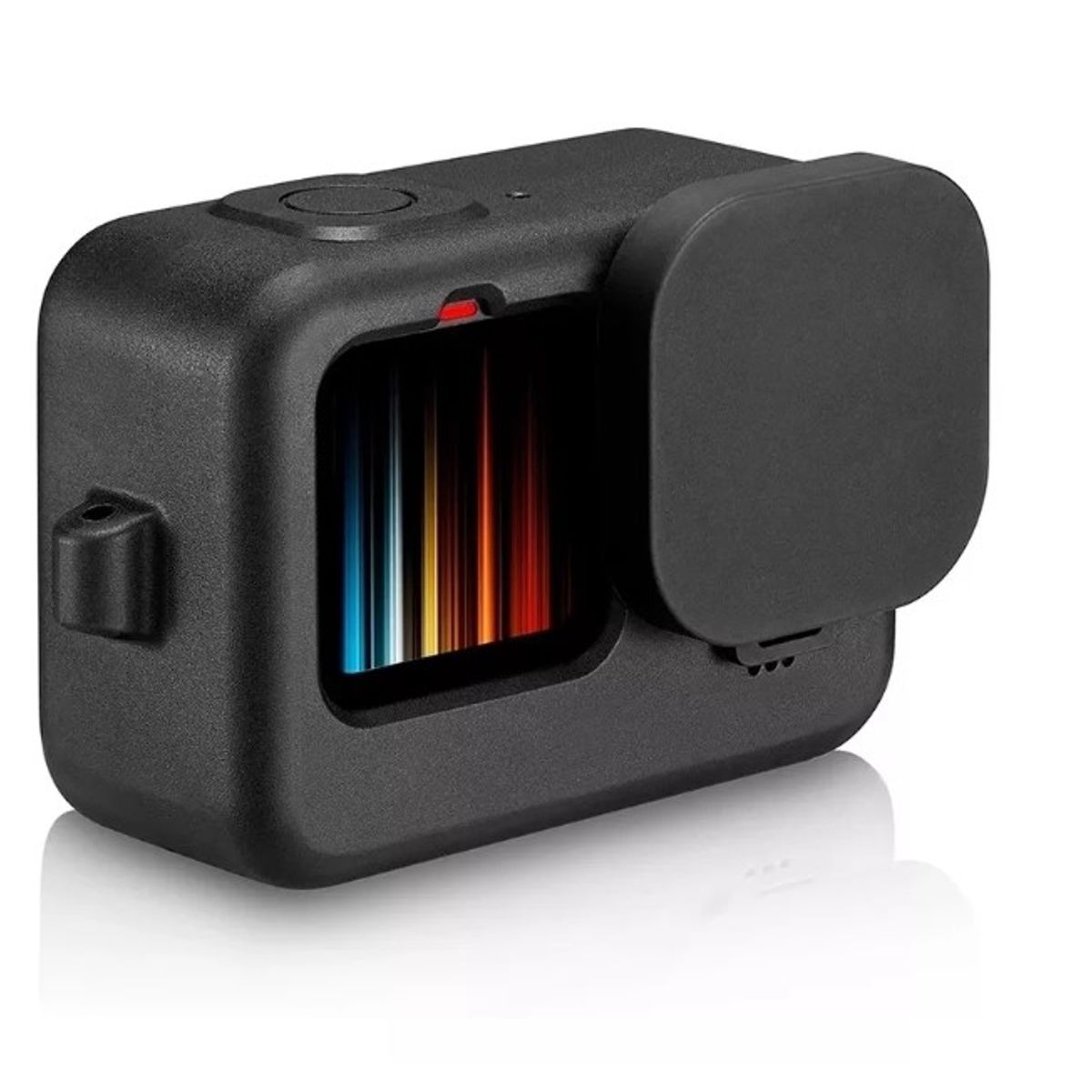 GENERICO - Pack Funda De Goma + Kit Mica De Vidrio Gopro 9 Black