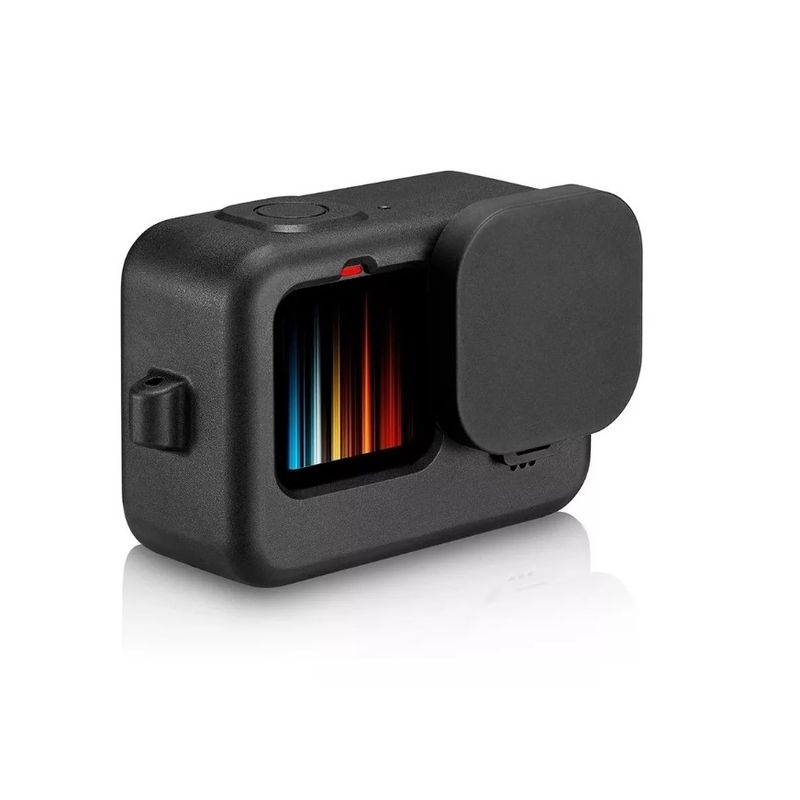 GENERICO - Pack Funda De Goma + Kit Mica De Vidrio Gopro 9 Black