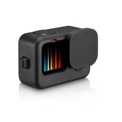 GENERICO - Pack Funda De Goma + Kit Mica De Vidrio Gopro 9 Black