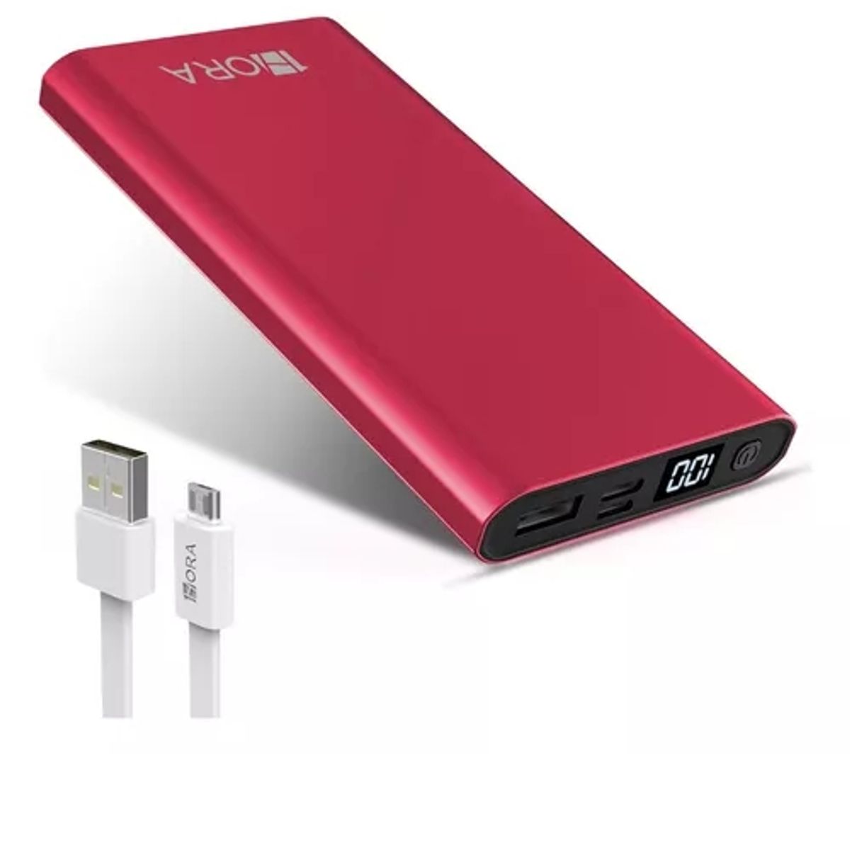 GENERICO - Power Bank Brillo Metálico Batería Portátil 10000mah 21a Color Rojo