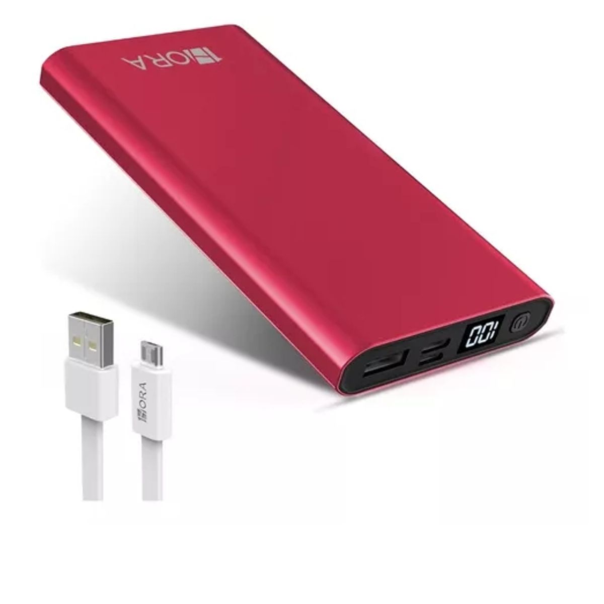 GENERICO - Power Bank Brillo Metálico Batería Portátil 10000mah 21a Color Rojo