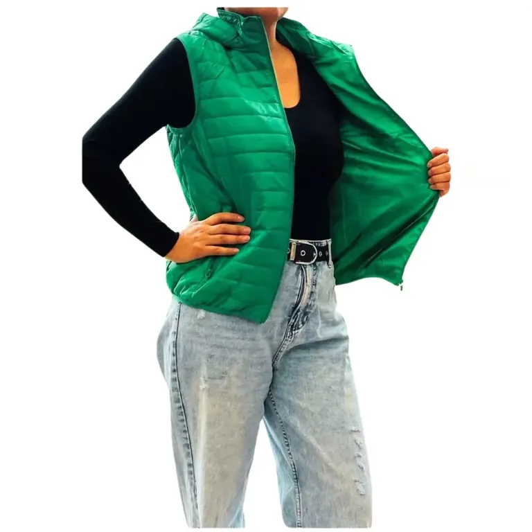 Parka Sin Mangas Mujer Chaqueta Premium Excelente Calidad H62 Verde L