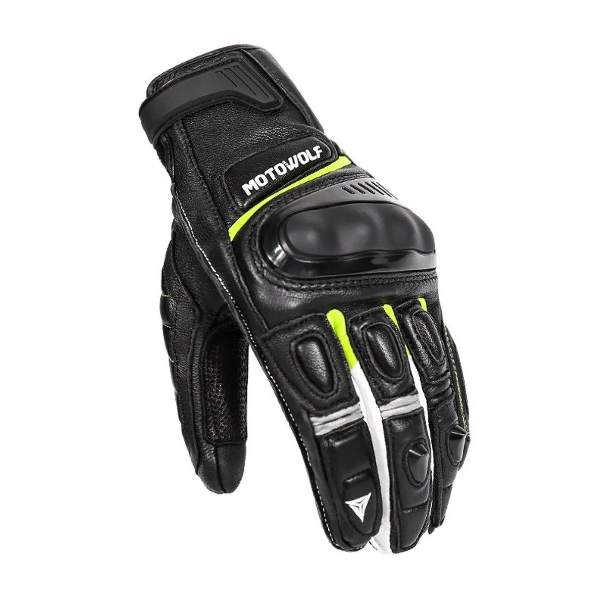 MOTOWOLF - Guantes de Cuero para motociclismo Motowolf 0306 - Verde