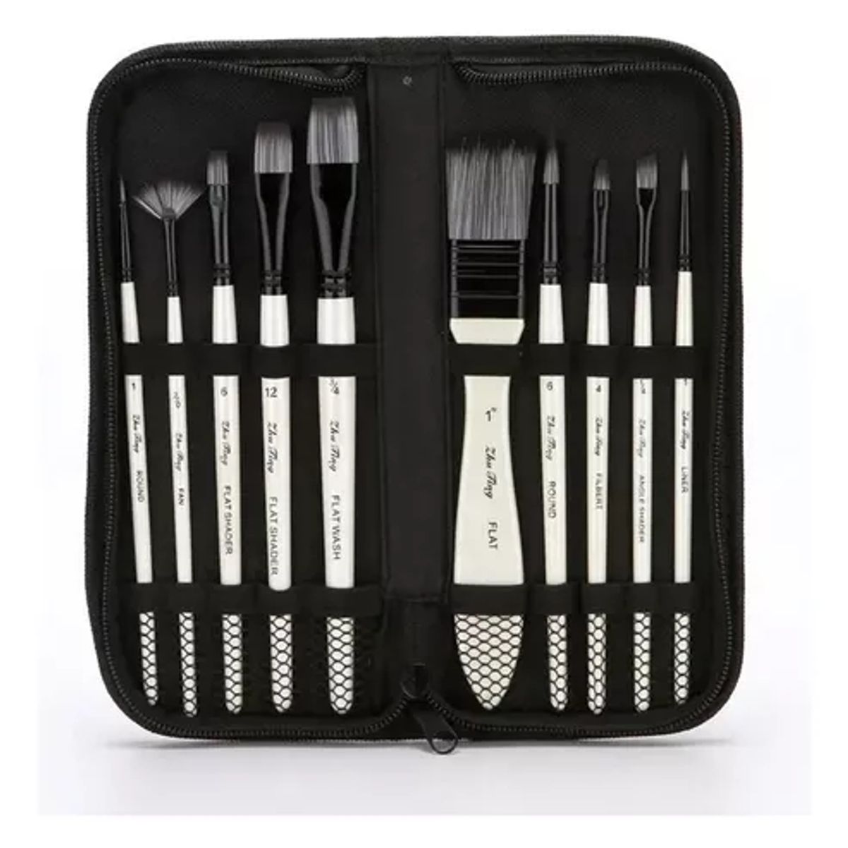 GENERICO - Set Pinceles 10 + Bolso Profesionales Óleo Acuarela Acrílico