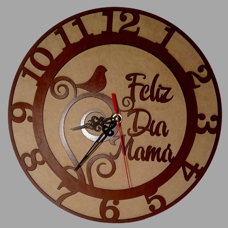 GENERICO - Reloj Artesanal Madera - Feliz Día Mamá