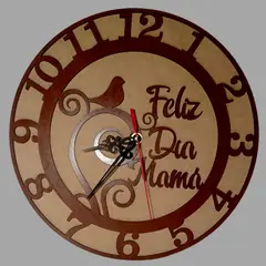 GENERICO - Reloj Artesanal Madera - Feliz Día Mamá