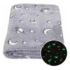 GENERICO - Manta Luminosa Extra Suave para Niños y Niñas 127 x 152 Cm Color GRIS