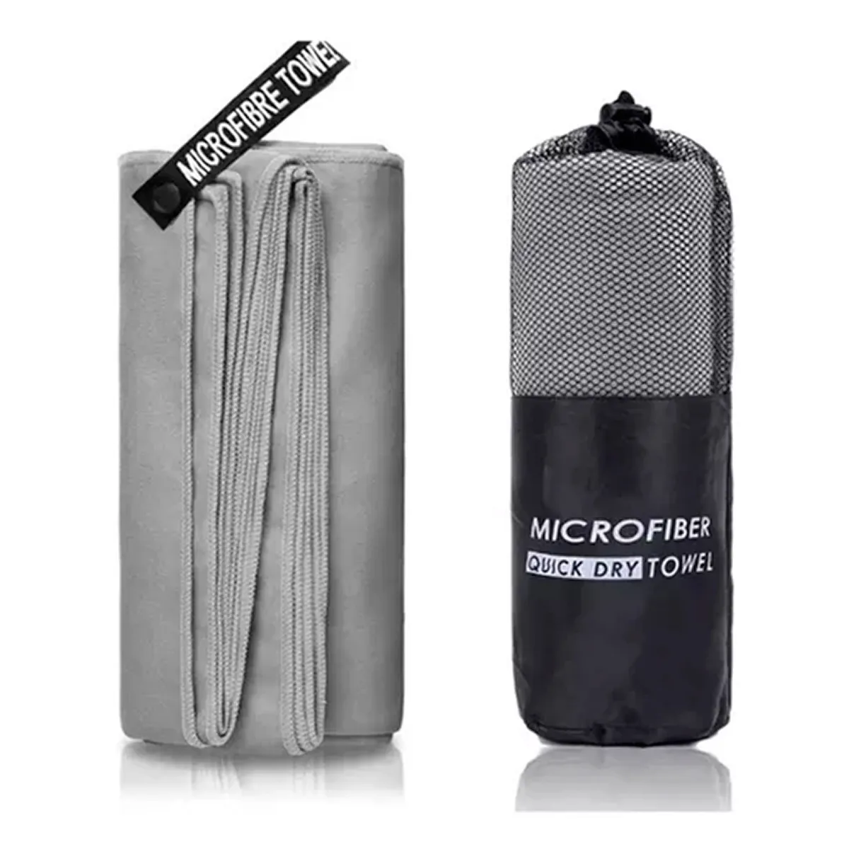 OFERTABKN - Toalla De Microfibra Deporte Viaje Secado Rapido 2 Und Gris