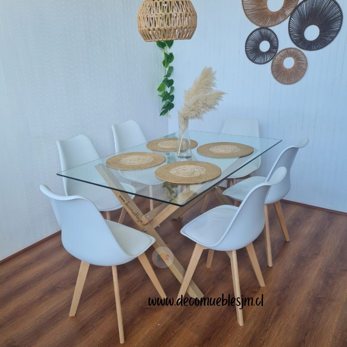 GENERICO - Comedor valencia rectangular tulip 6 puestos blanco