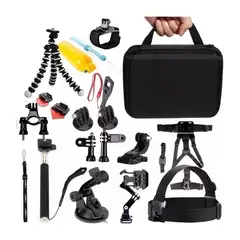 GENERICO - Kit 28 Accesorios Para Camara Gopro Deportiva Incluye Maleta
