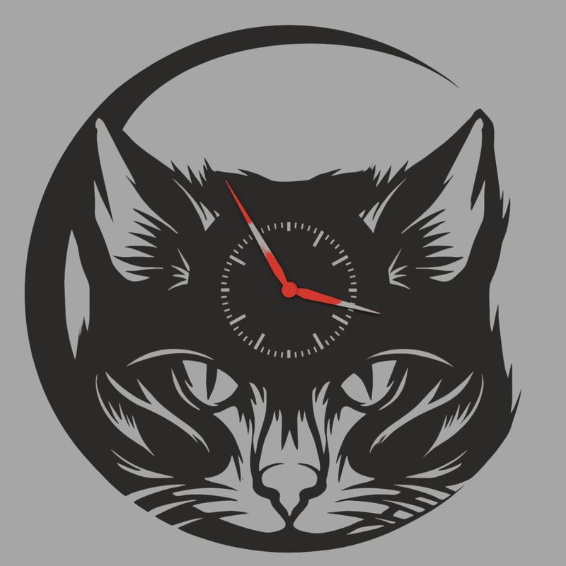 GENERICO - Reloj Artesanal Madera - Gato