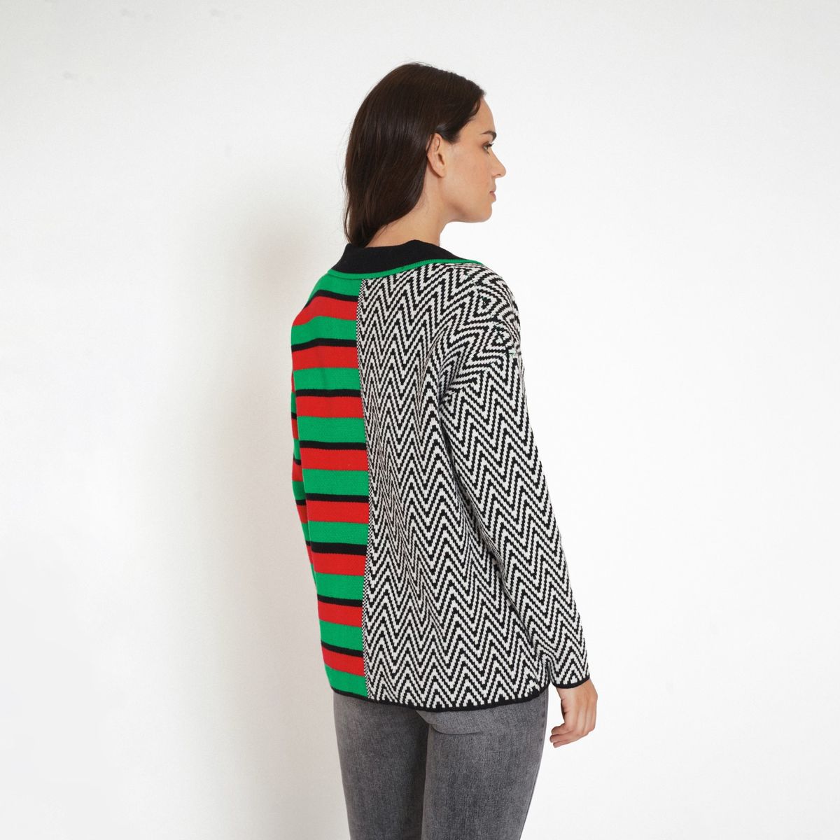 GUINDA - Sweater con Cuello Roses Guinda