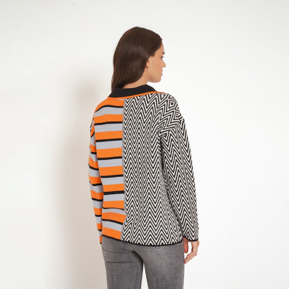 GUINDA - Sweater con Cuello Roses Guinda