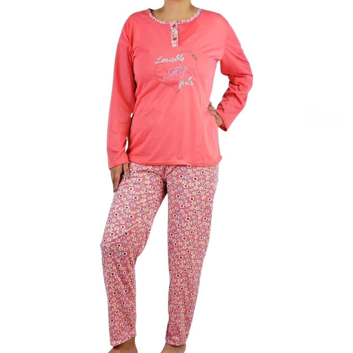 LIKE SHOP - Pack 2 Pijama Mujer Manga Larga. Pantalón y Polera 420