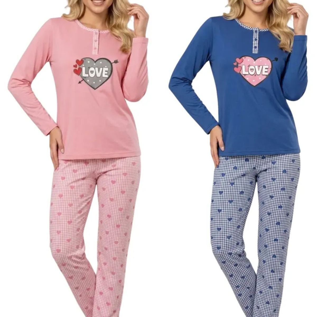 LOOK SHOP - Pack 2 Pijama Mujer Manga Larga. Pantalón y Polera 420