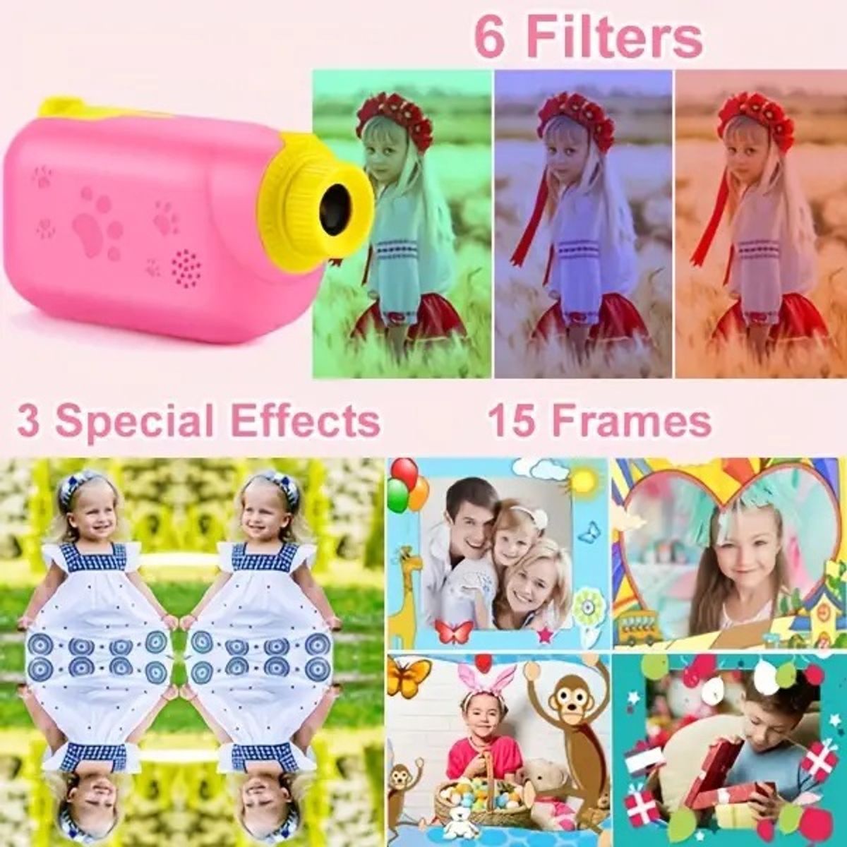 GENERICO - Cámara De Video Y Foto Digital Recargable Niños + Tarjeta Sd