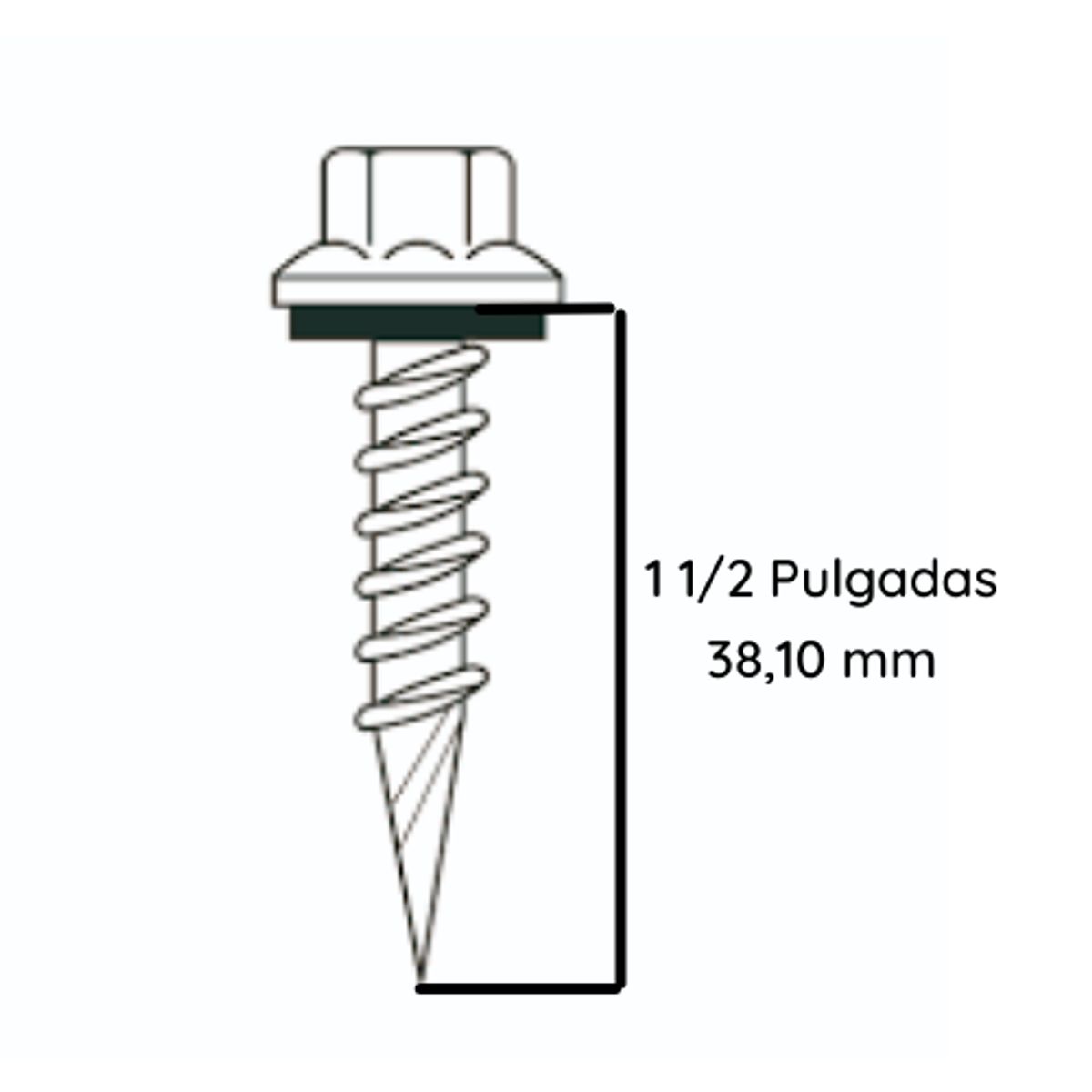 GENERICO - Tornillo Autoperforante Hexagonal Techo Punta Espada 10 X 1 1/2 100 U