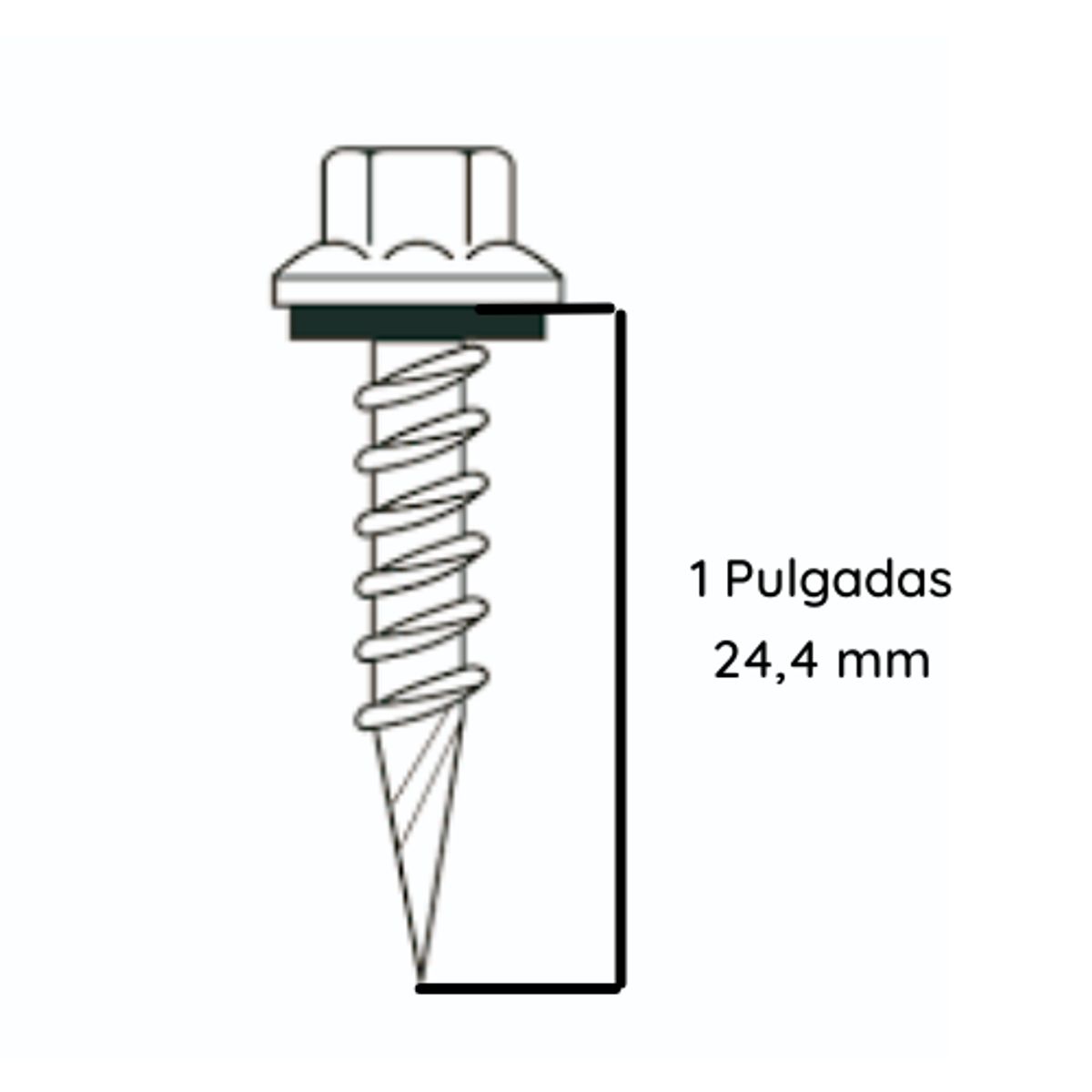 GENERICO - Tornillo Autoperforante Hexagonal Techo Punta Espada 10 X 1" - 100 Und