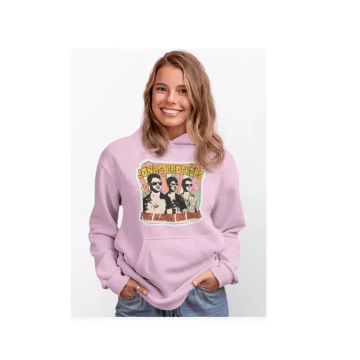 GENERICO - Poleron Unisex Jonas Brothers Banda Vintage Estampado