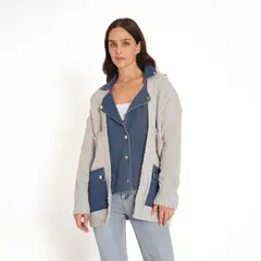 GUINDA - Chaqueta Jeans y Lana Cayetana