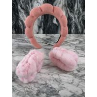 Diadema Cintillo + Muñequera Skincare Cabello Spa Color Rosa