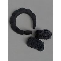 Diadema Cintillo + Muñequera Skincare Cabello Spa Color Negro