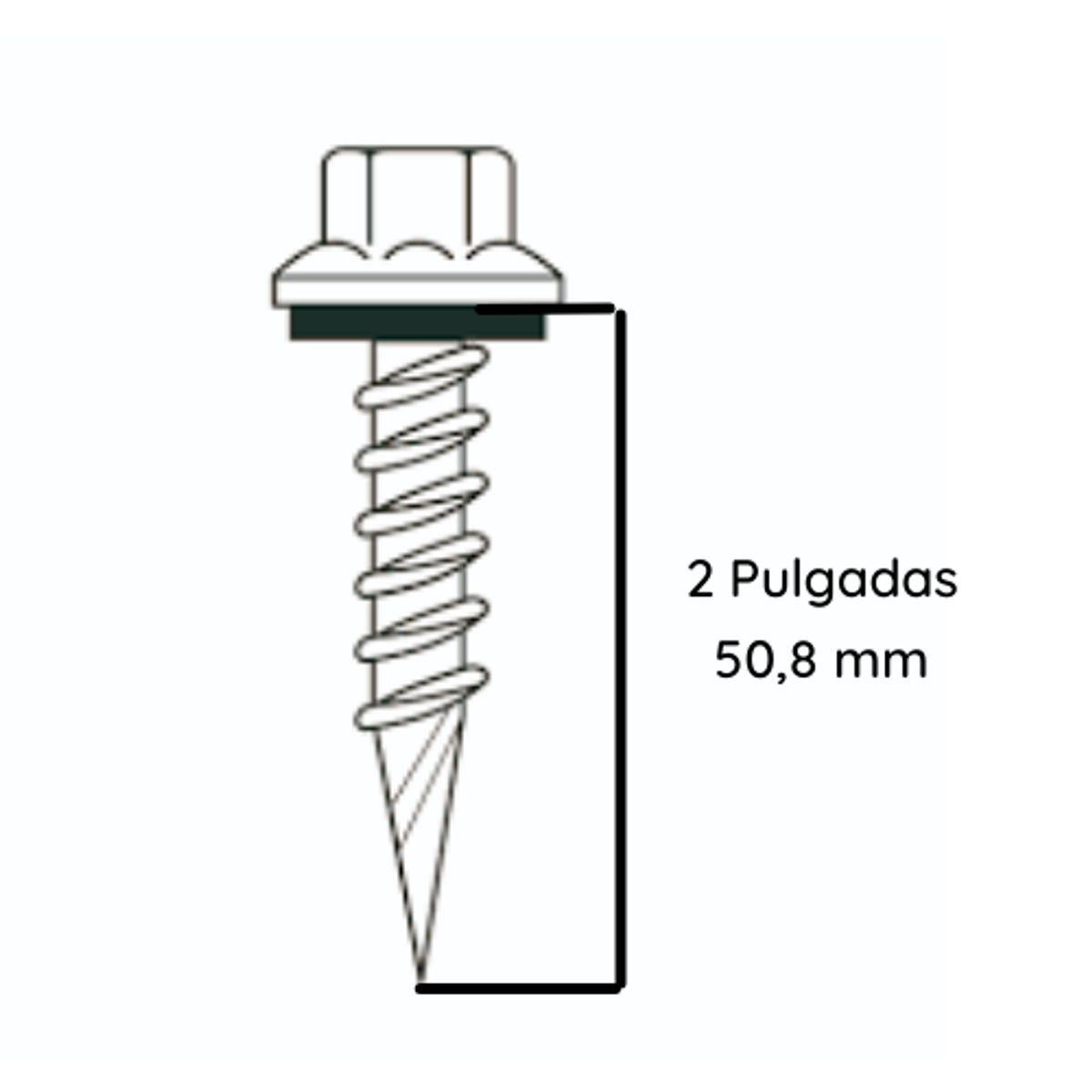 GENERICO - Tornillo Autoperforante Hexagonal Techo Punta Espada 10 X 2" - 100 Und