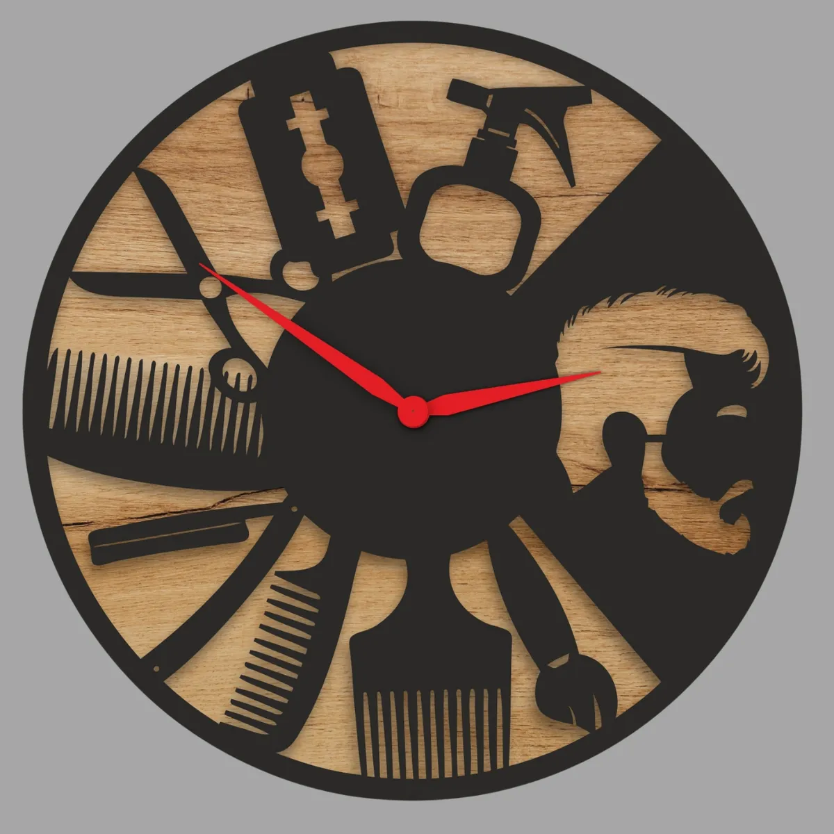 GENERICO - Reloj Artesanal Madera - Barberia