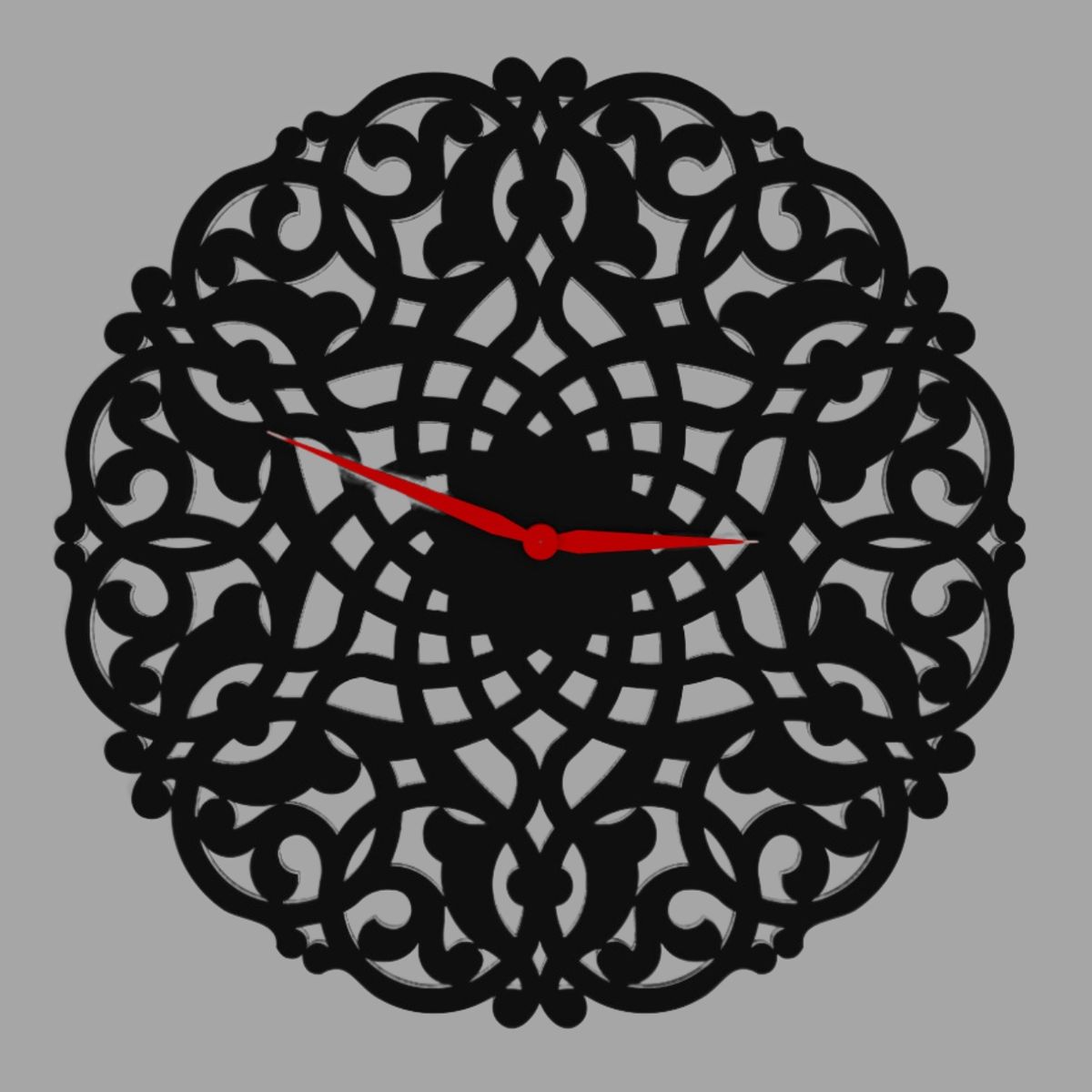 GENERICO - Reloj Artesanal Madera - Floral Negro