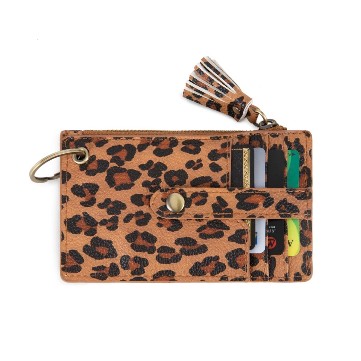 ECOSUSI - Ecosusi Llavero de pulsera con borla y lazo - Leopardo Marrón