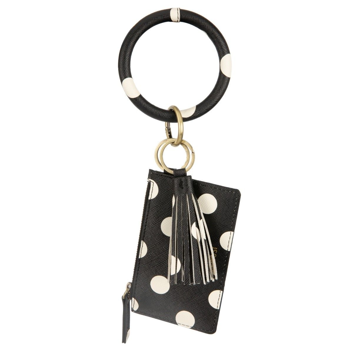 ECOSUSI - Ecosusi Llavero De Pulsera Para Mujer Con Borla Y Lazo - Lunares