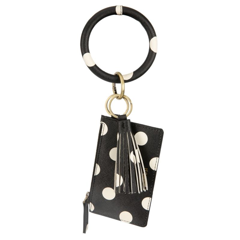 ECOSUSI - Ecosusi Llavero De Pulsera Para Mujer Con Borla Y Lazo - Lunares