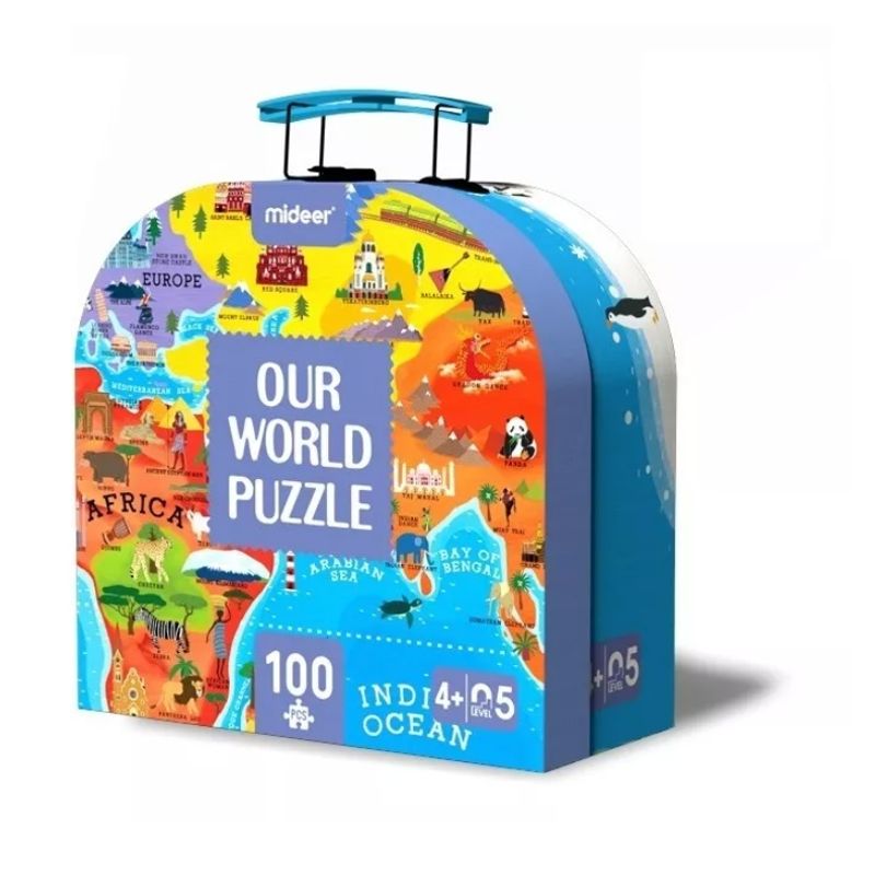 GENERICO - Maleta Puzzle Nuestro Mundo - Mideer - Rompecabezas