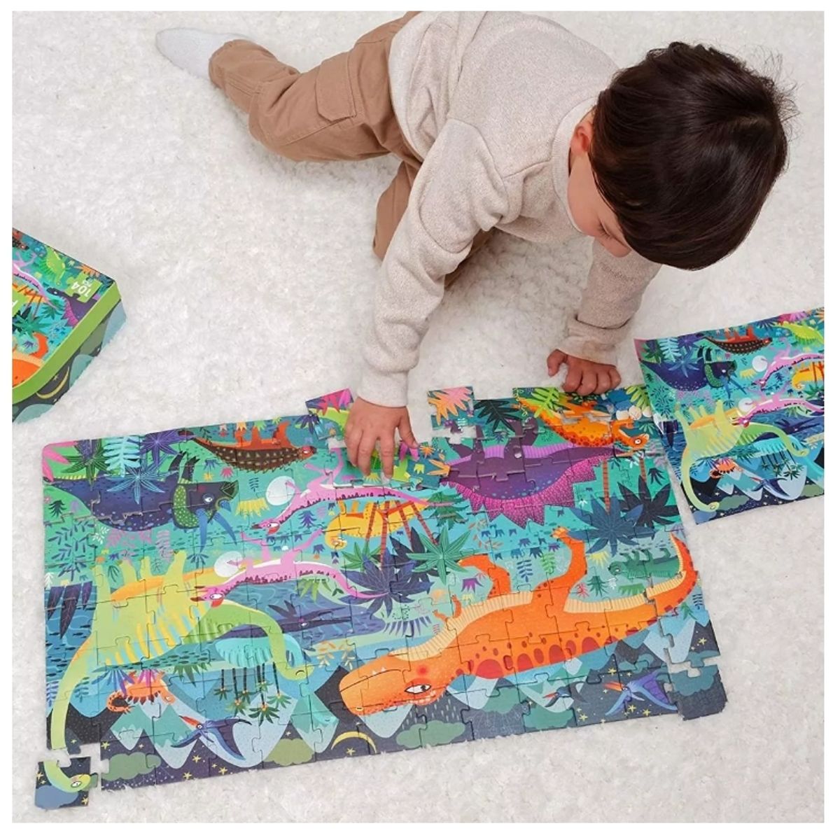 GENERICO - Maleta Puzzle Dinosaurios - Mideer - Rompecabezas