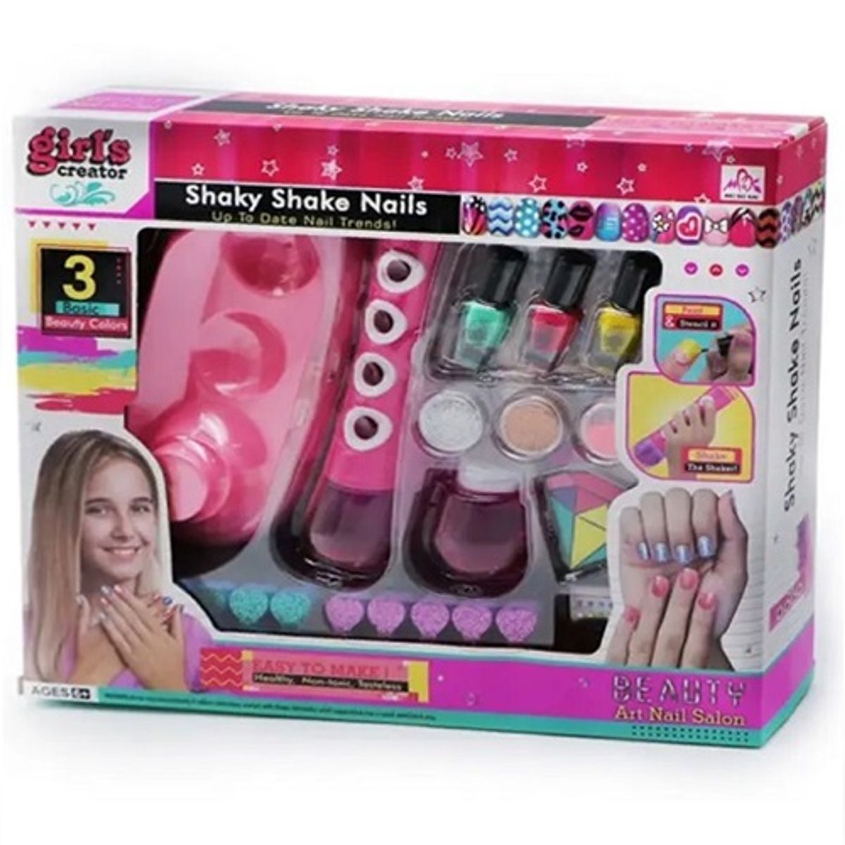 GENERICO - Set Juguete Belleza Pinta Uña Manicura Y Aplicador Glitter