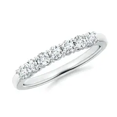BOOMZAIR - ANILLO DE COMPROMISO DE SIETE PIEDRAS MOISSANITA EN PLATA LEY RODINADA
