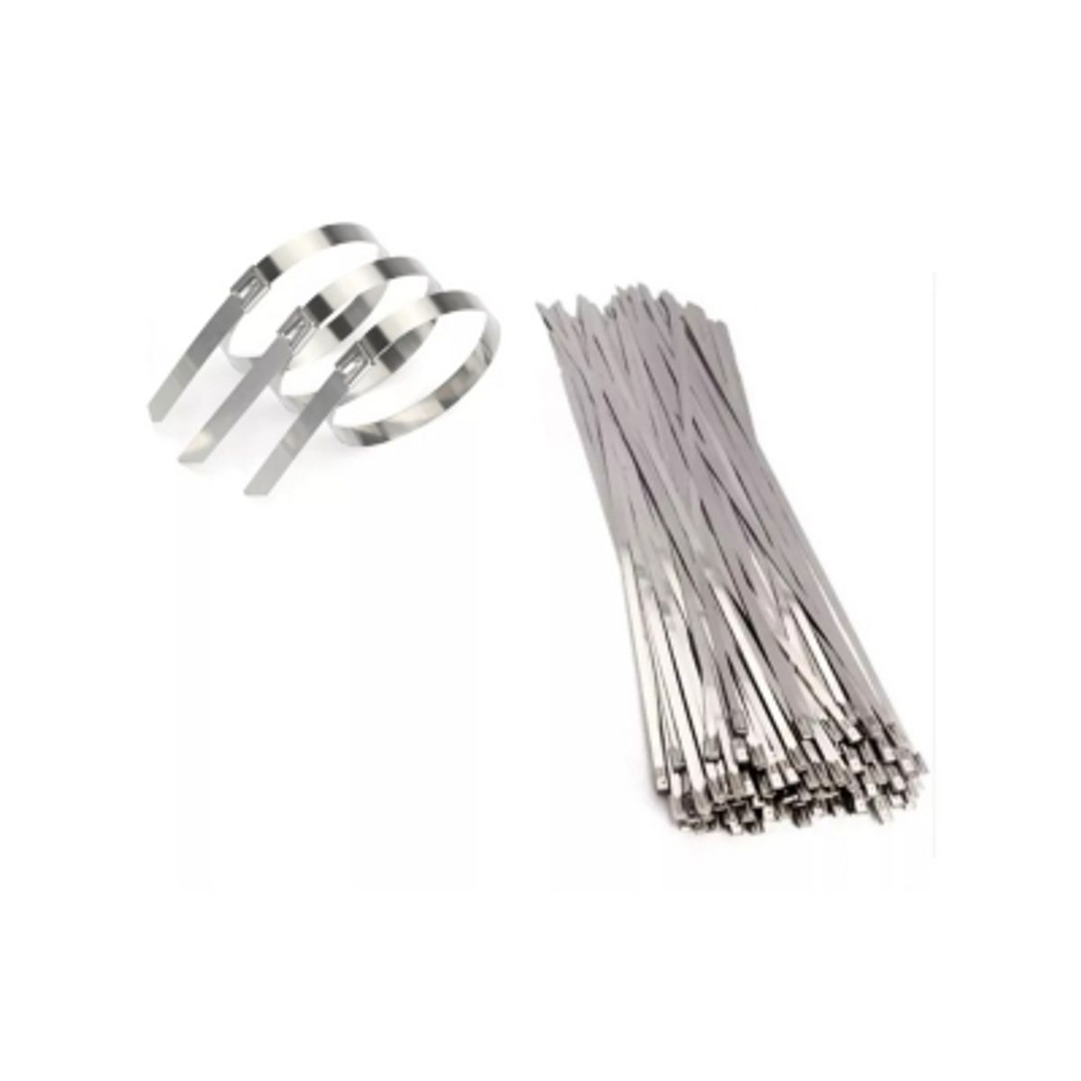 GENERICO - 100 Bridas Acero Inoxidable Mètalica Seguridad 4.6x500mm