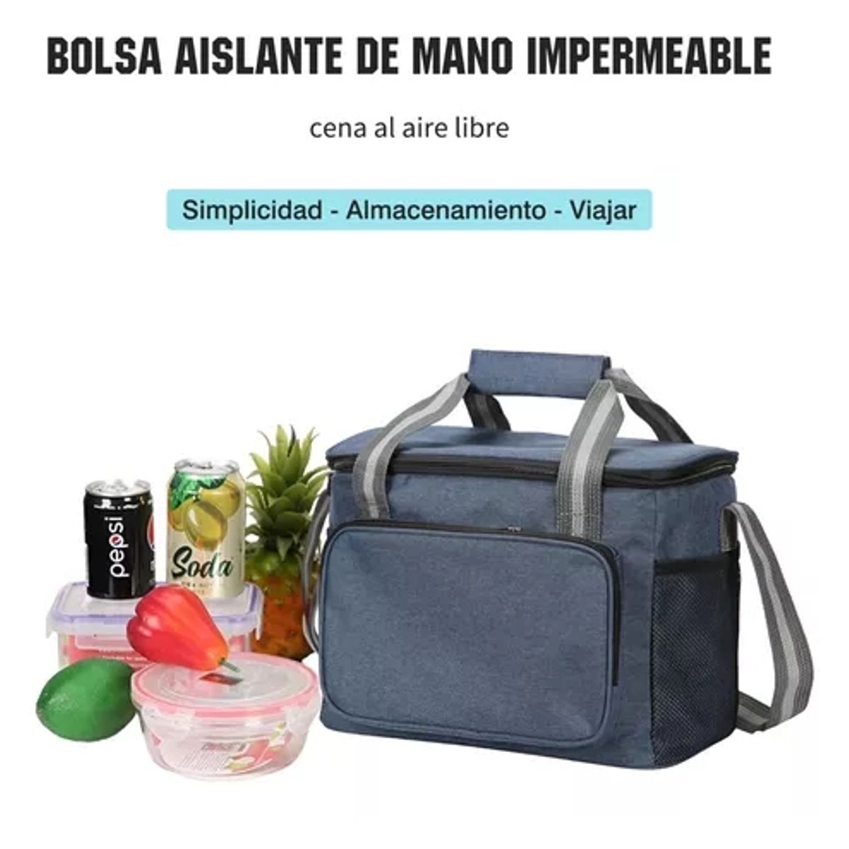 GENERICO - Lonchera Térmica Bolsa Almuerzo De Hombro Gran Capacidad 15l