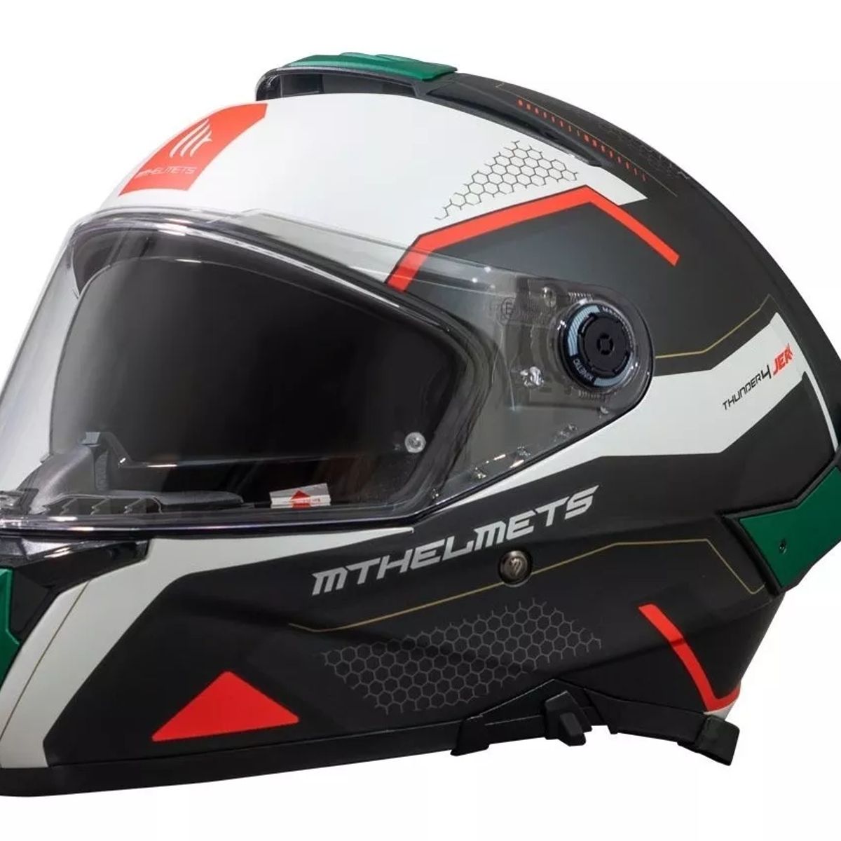 GENERICO - Casco  Thunder 4 Jerk Verde Perla Mate + Pinlock XXL