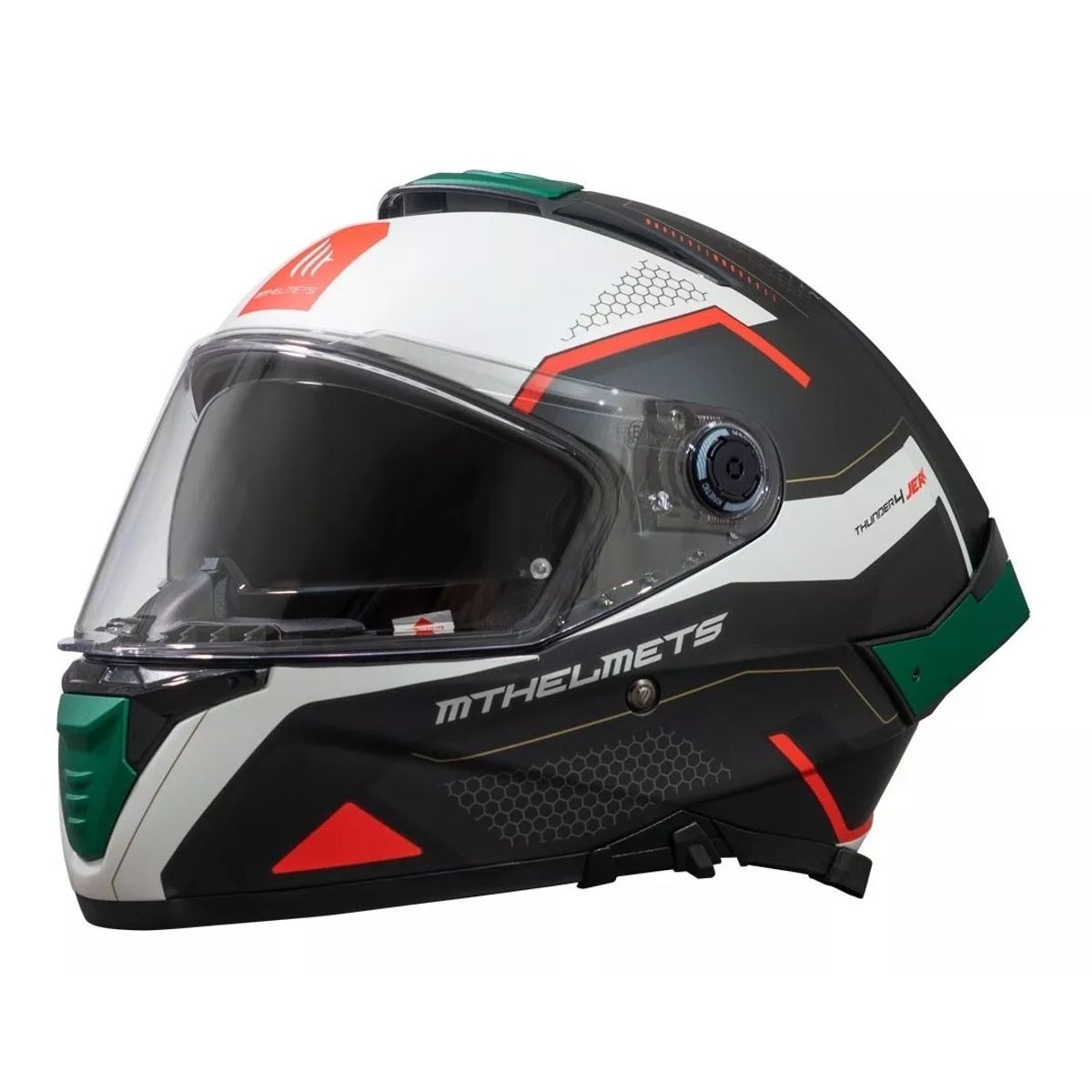 GENERICO - Casco  Thunder 4 Jerk Verde Perla Mate + Pinlock XXL