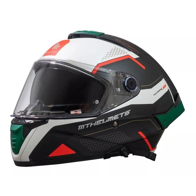 GENERICO - Casco  Thunder 4 Jerk Verde Perla Mate + Pinlock XXL