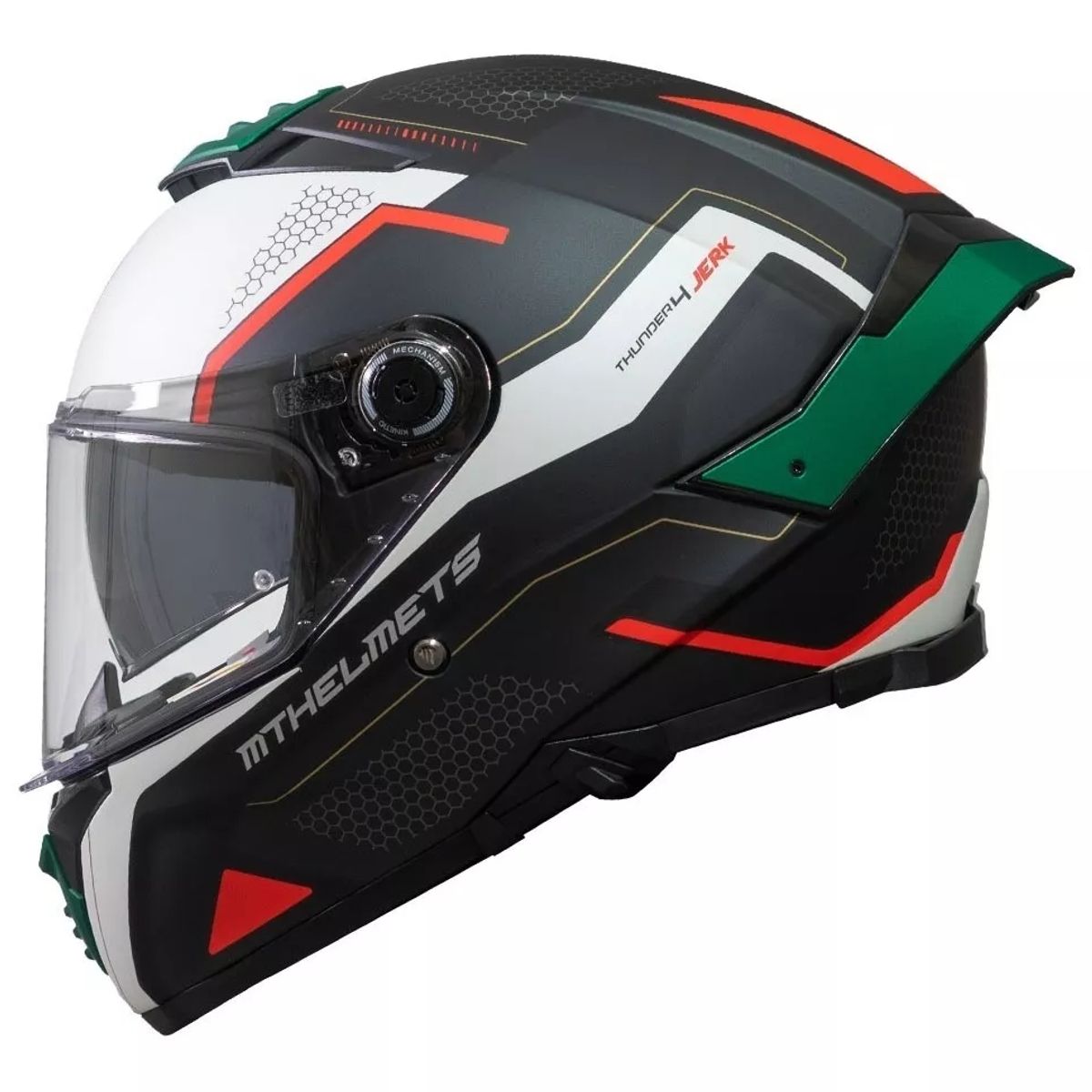 GENERICO - Casco  Thunder 4 Jerk Verde Perla Mate + Pinlock XXL