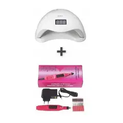 SUN - Kit Lampara Led Uv 48w Con Torno Pulidor Eléctrico Para Uñas