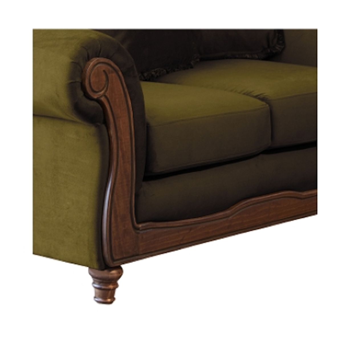 LATAM HOME - Juego de Living Rimini 3-2 Tela Velvet Verde