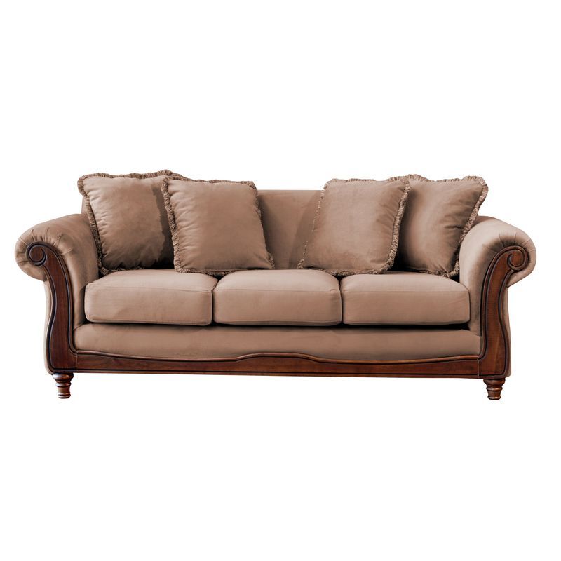 LATAM HOME - Juego de Living Latam Home Rimini 3-2 Tela Velvet Beige
