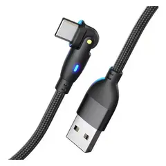 GENERICO - Cable Usb A Usb-c Carga Rápida 3a 18w 2 Metros 180º Negro