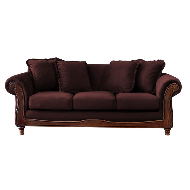 LATAM HOME - Juego de Living Rimini 3-2 Tela Velvet Chocolate