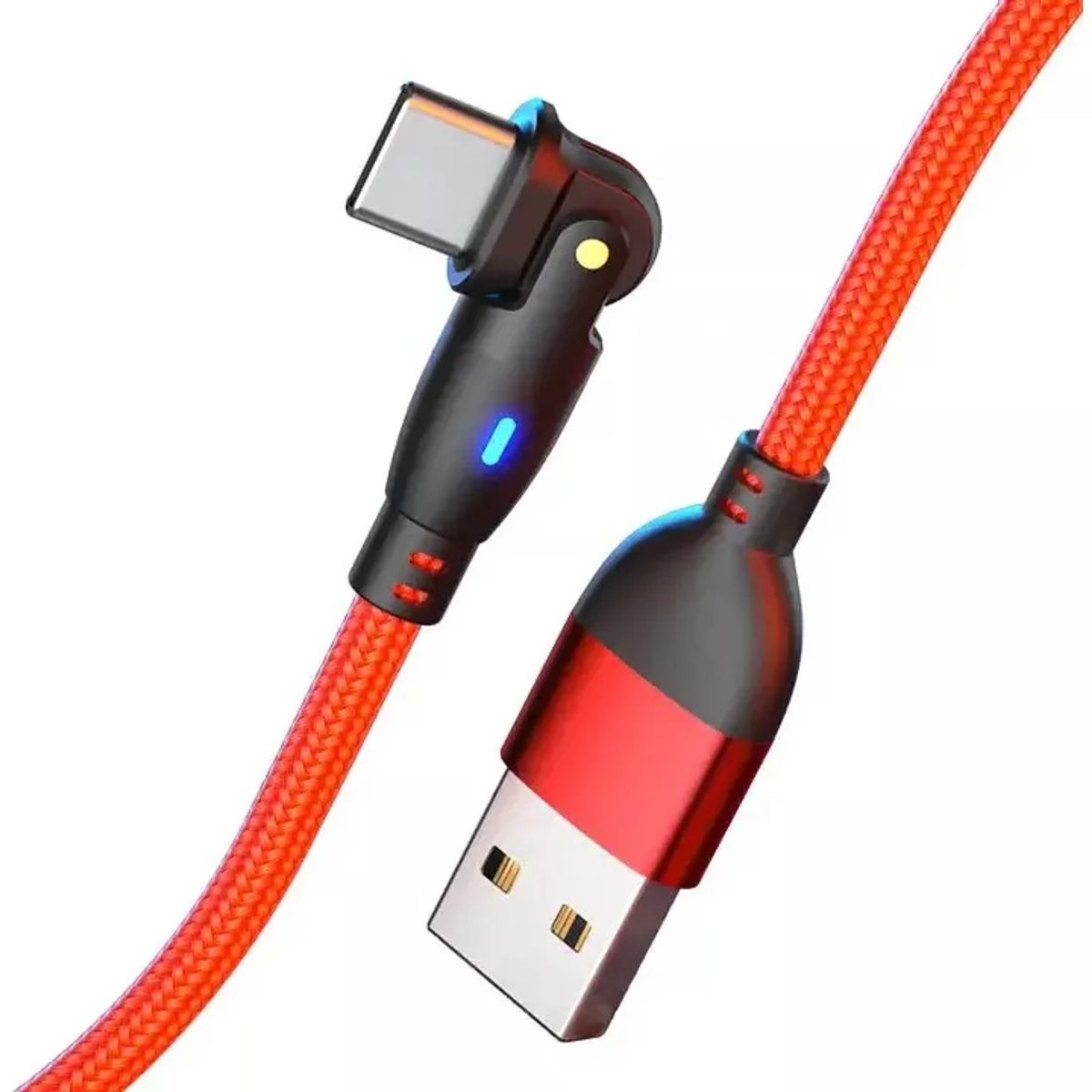 GENERICO - Cable Usb A Usb-c Carga Rápida 3a 18w 2 Metros 180º Rojo