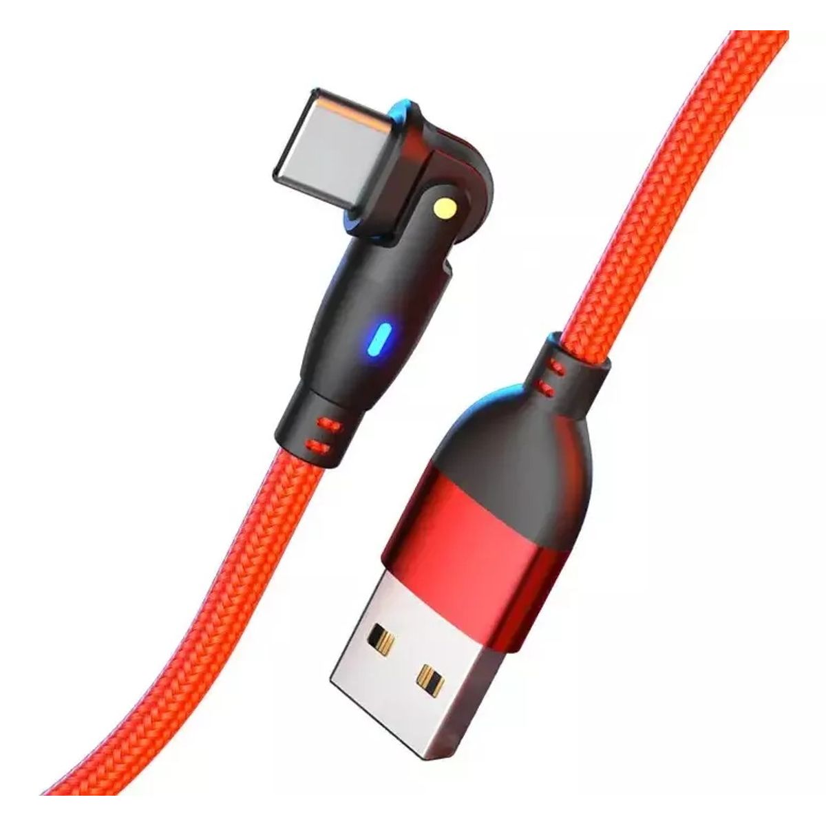 GENERICO - Cable Usb A Usb-c Carga Rápida 3a 18w 2 Metros 180º Rojo